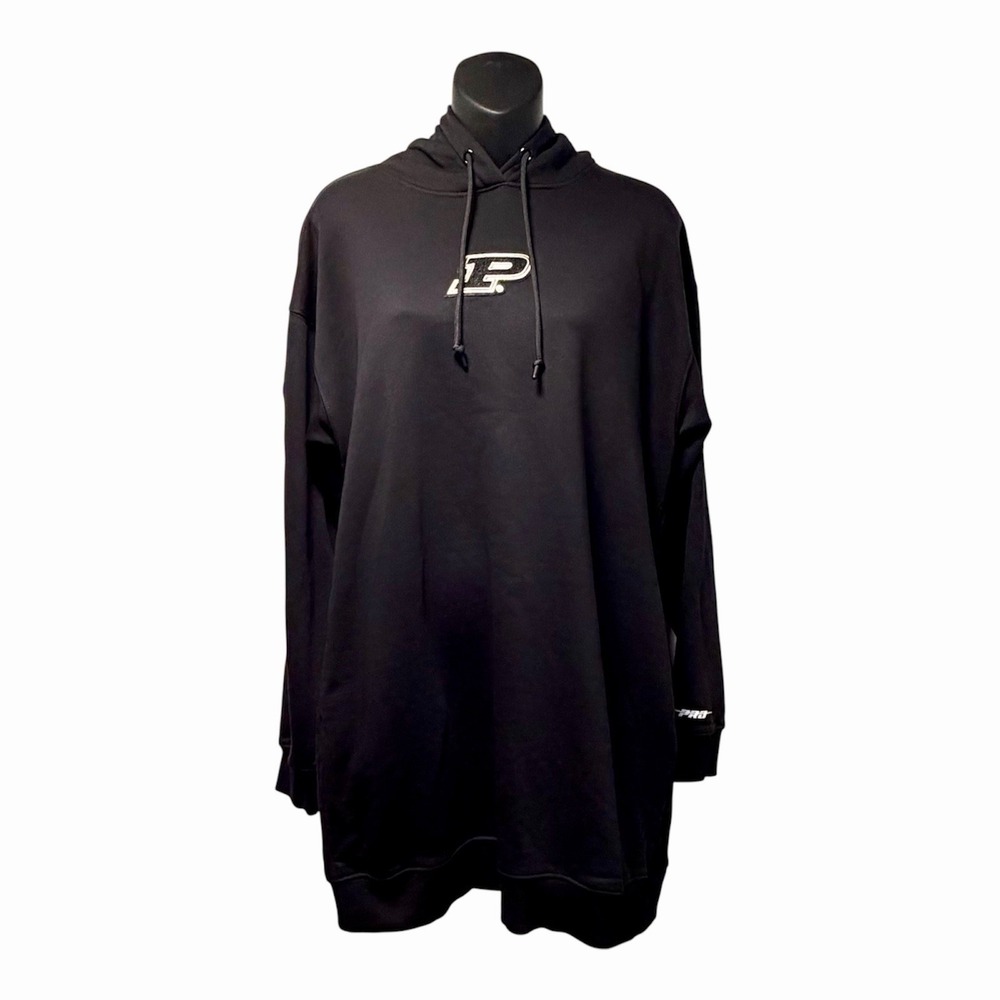 Women's Purdue University Black Long Sleeve Hoodie Fleece Dress Sz S Boilermaker